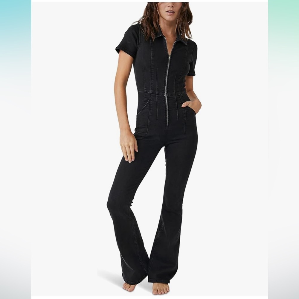 We The Free Black Flare Jumpsuit
